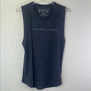 ENCE unapologetically me grey workout muscle tank size medium